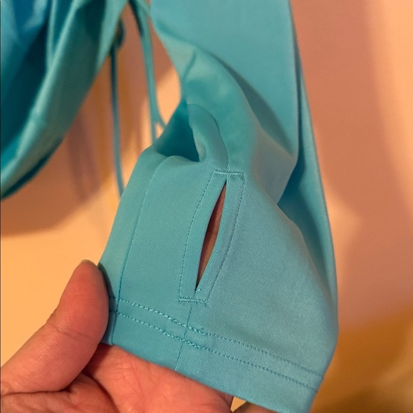 Teal Long Sleeve Zip-Up Top - Picture 6 of 7